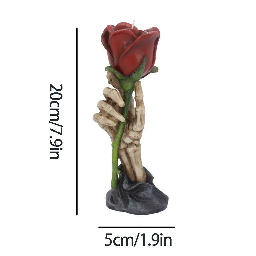 Gothic Skeleton Hand Rose Candle Holder Stornfield