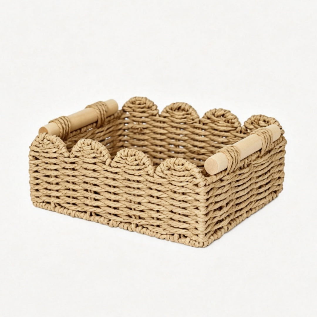 Decorative storage basket with wave edge Stornfield