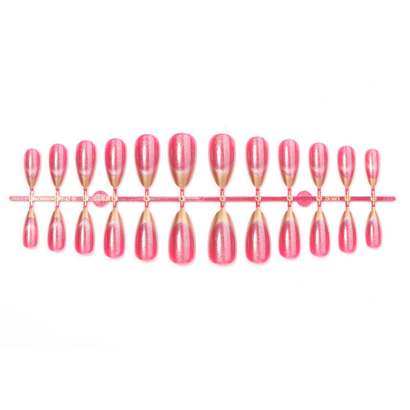 Acrylic nail set with elegant gold tips Stornfield