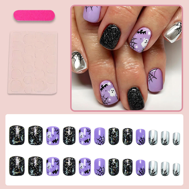 Art nail set with unique spooky designs Stornfield
