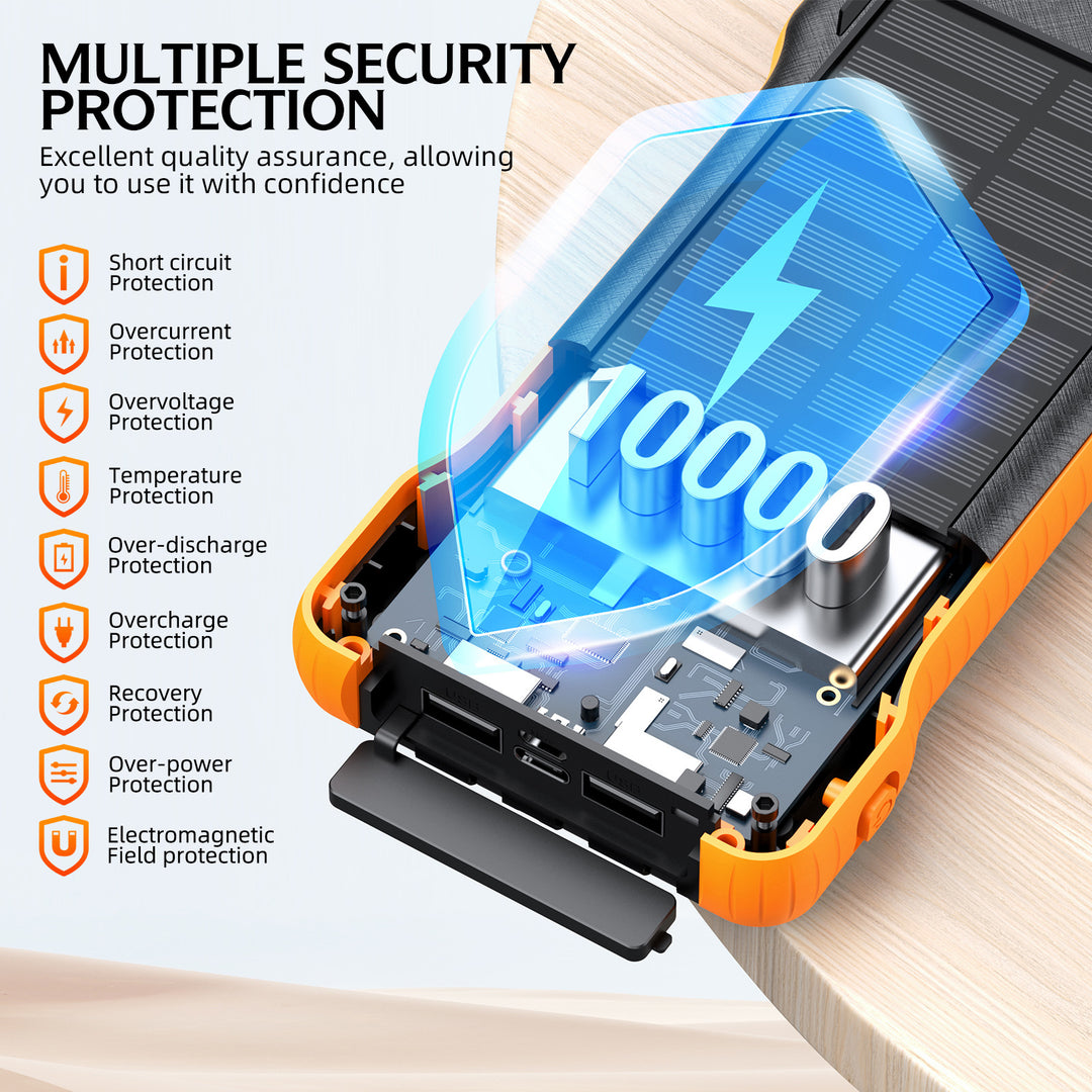 Solar Powerbank with Integrated LED Light Stornfield