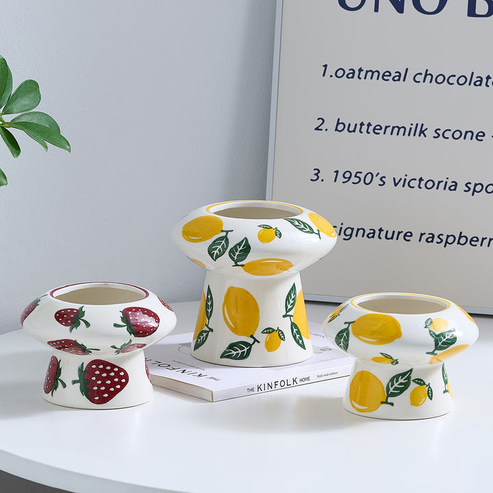 Ceramic vase with strawberry pattern Stornfield