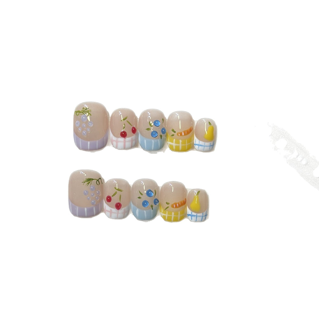 Artistic Fruit-Inspired Press-On Nail Set Stornfield