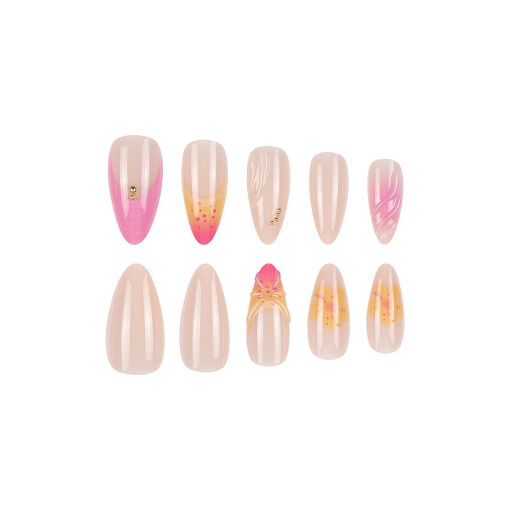 Floral Accented Stiletto Press-On Nails Stornfield