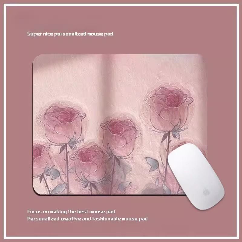 Artistic Floral-Themed Mouse Pad