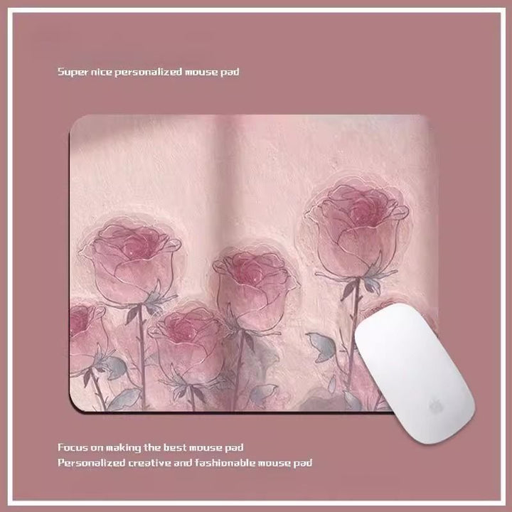 Artistic Floral-Themed Mouse Pad