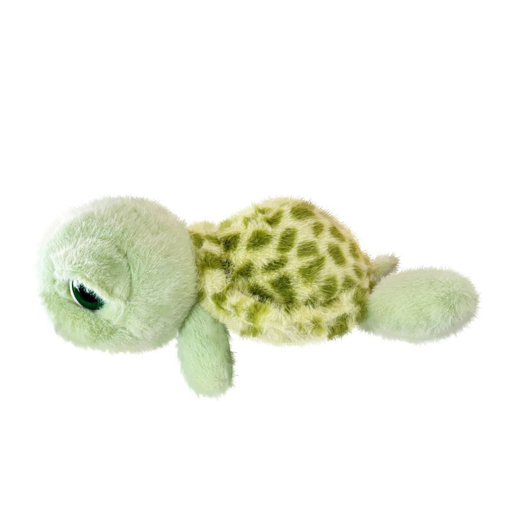 Soft Lying Plush Sea Turtle Cuddle Pillow with Patterned Faux-Fur Shell & Oversized Shiny Eyes Stornfield