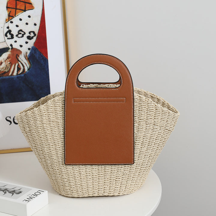 Fashionable basket bag with elegant leather accents Stornfield