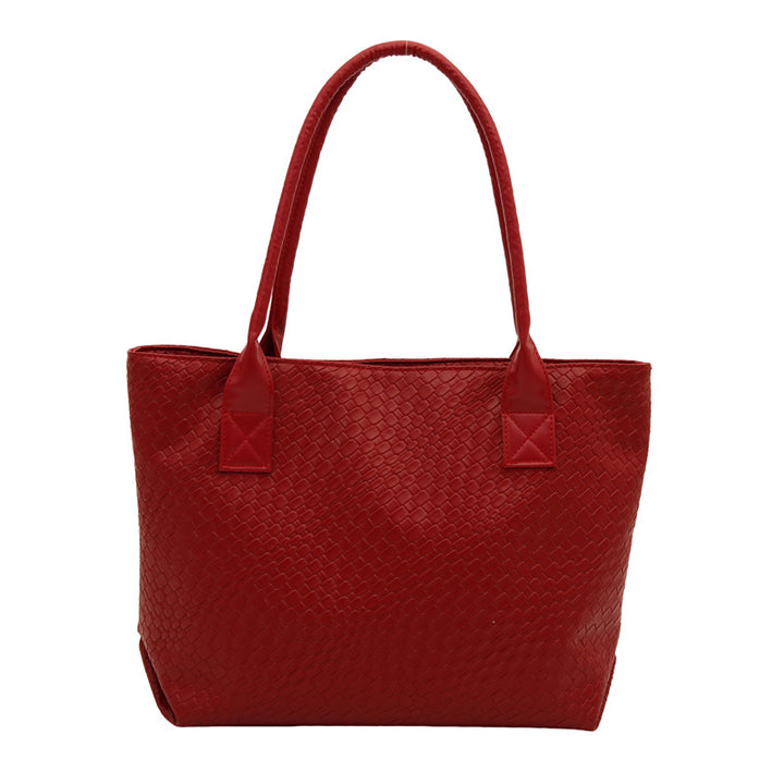 Woven Textured Tote Handbag