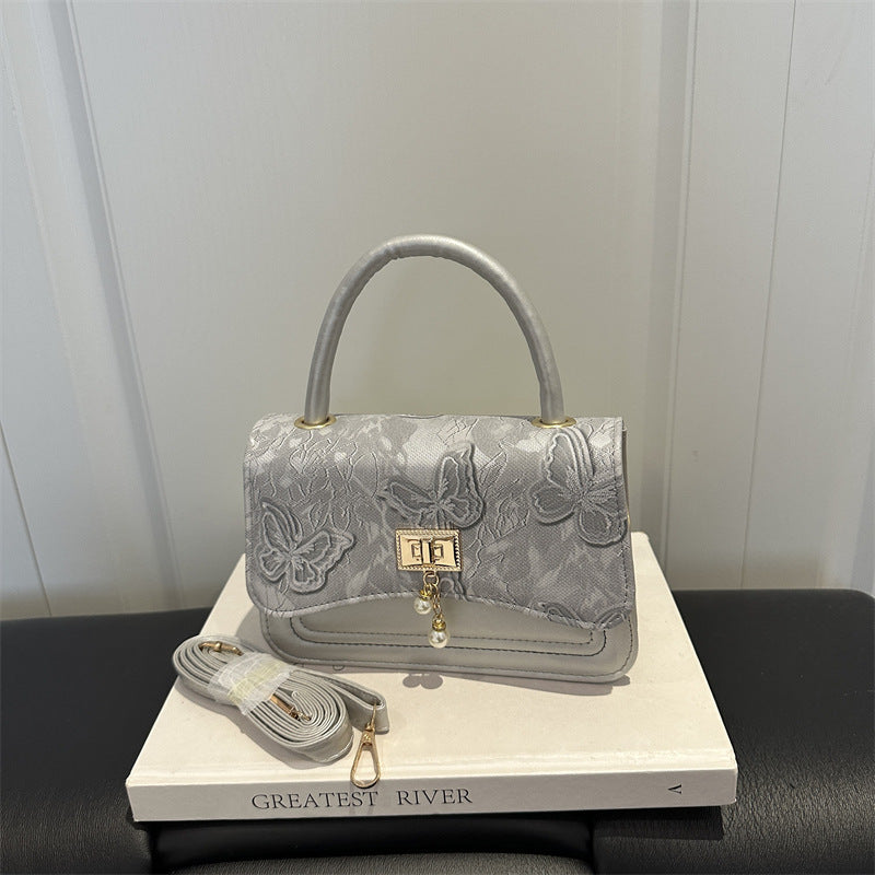Elegant Floral Print Handheld Purse