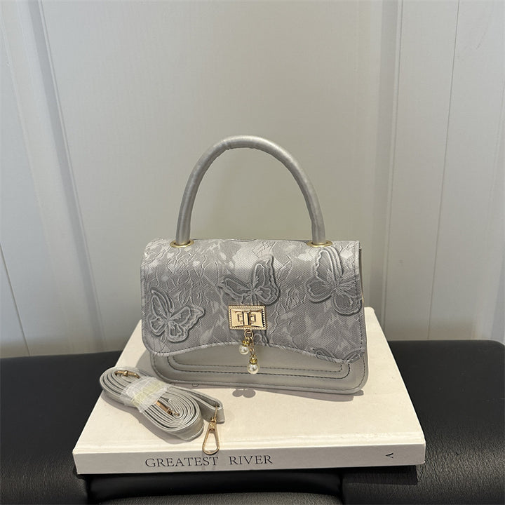 Elegant Floral Print Handheld Purse