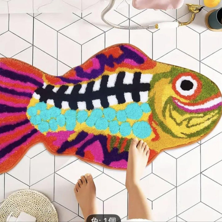 Artistic Lip-Shaped Bath Mat for Bathroom