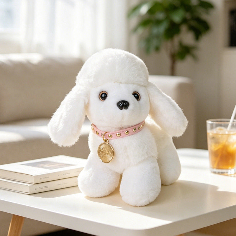 Plush Rottweiler-Style Collectible Puppy with Studded Collar and Gold Medallion Stornfield