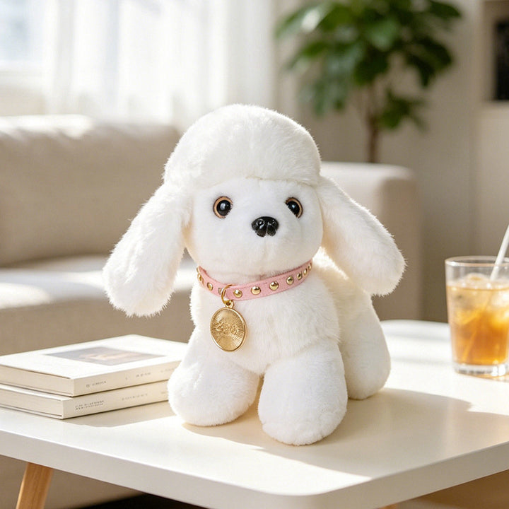 Plush Rottweiler-Style Collectible Puppy with Studded Collar and Gold Medallion Stornfield