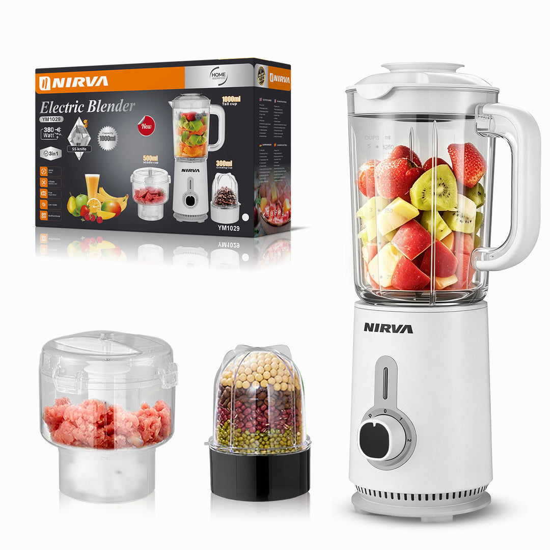 High-Power Multi-Functional Electric Blender with Chopper and Juicing Attachments Stornfield