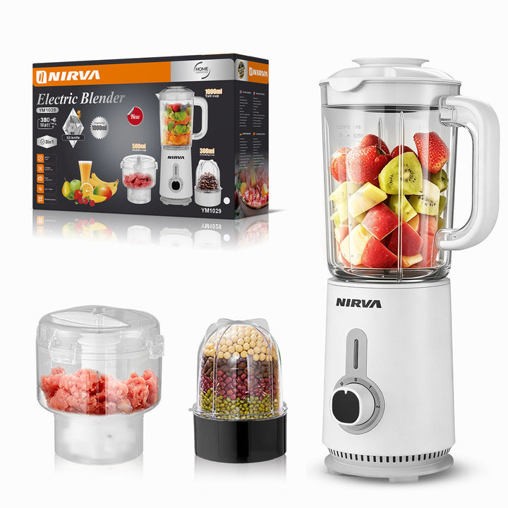High-Power Multi-Functional Electric Blender with Chopper and Juicing Attachments Stornfield