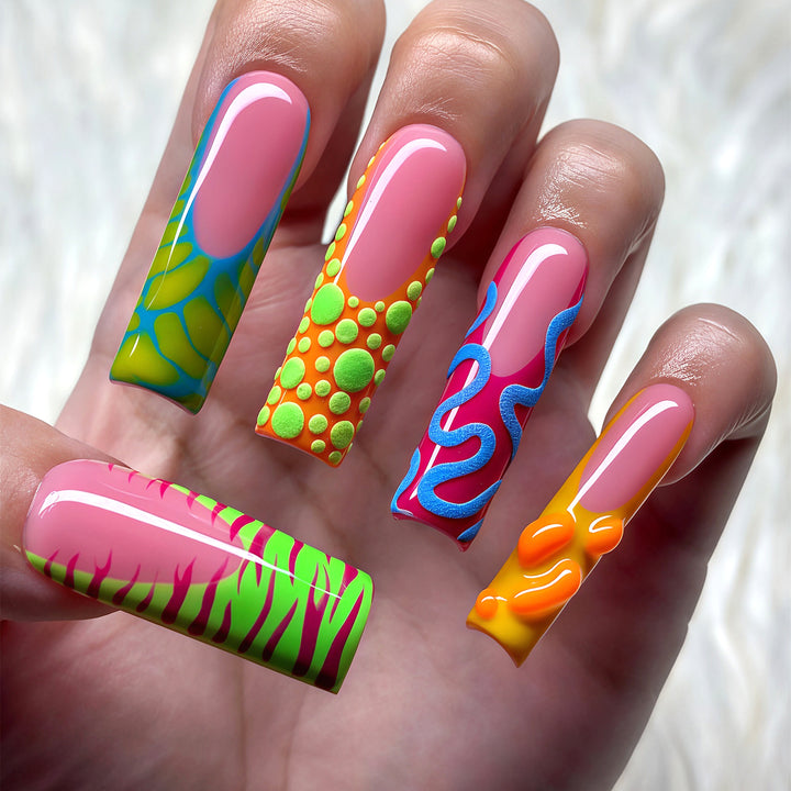 Vibrant Abstract Nail Art Tips Stornfield