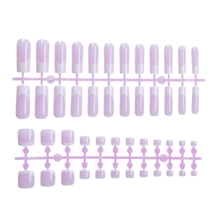 Creative Nail Set with Elegant French Tip and Glitter Effects Stornfield