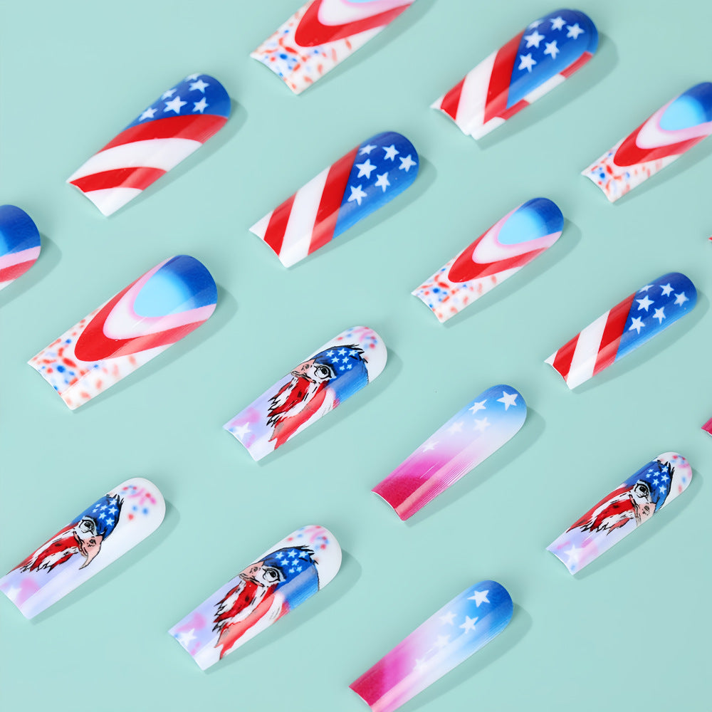 Patriotic design artificial nails Stornfield