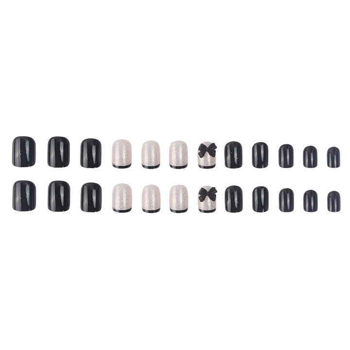 Elegant Stiletto Press-On Nail Set with Decorative Bow Accents Stornfield