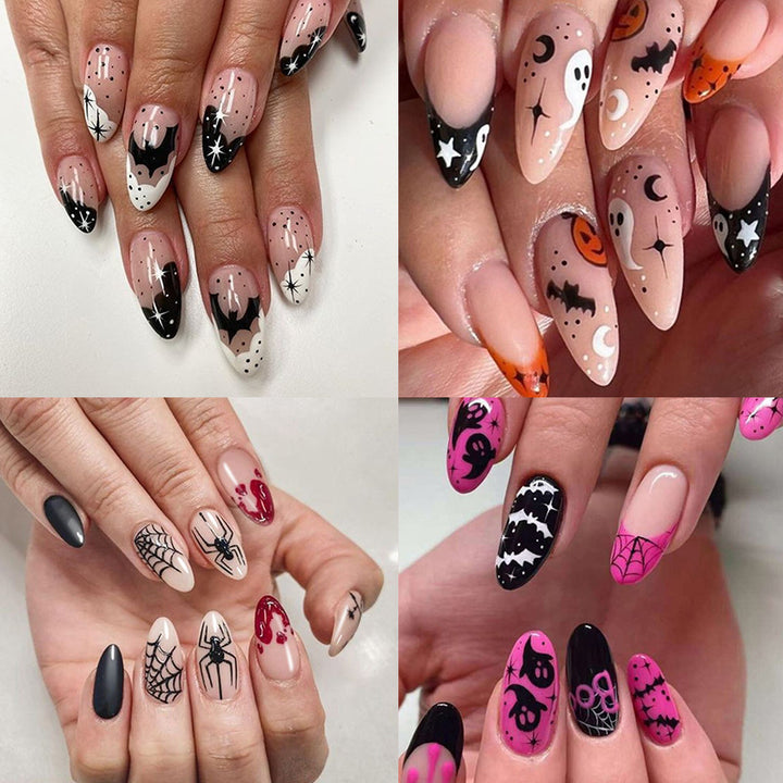 Artful Ghost-Themed Press-On Nails Stornfield