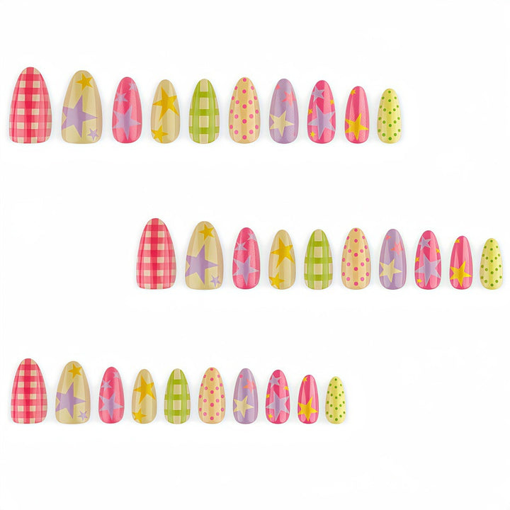 Artificial nails with colorful pattern Stornfield