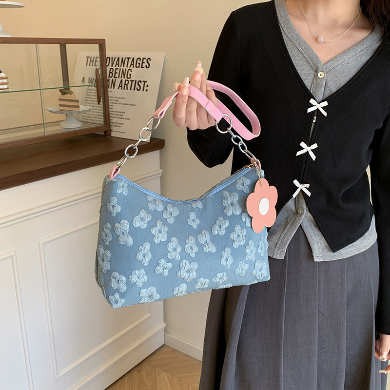 WoStylish Hobo Handbag with Floral Charm Stornfield