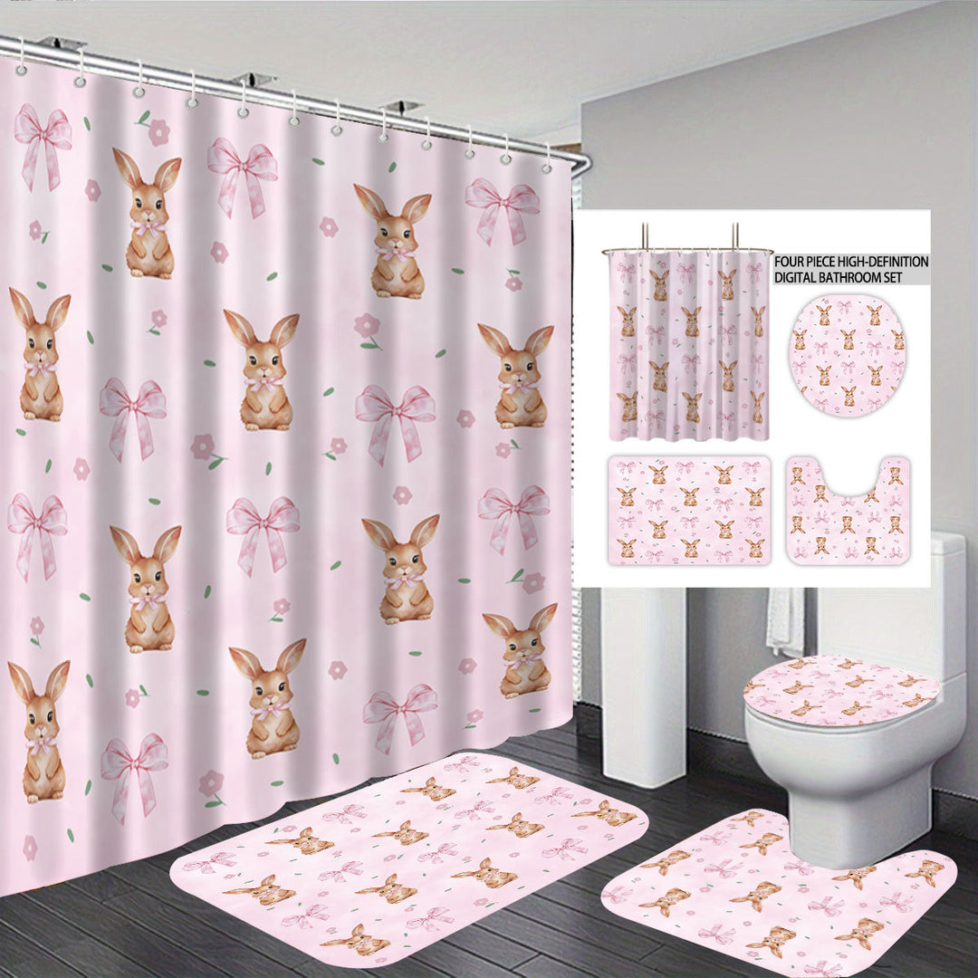 Bunny-Themed Digital Bathroom Decor Set Stornfield