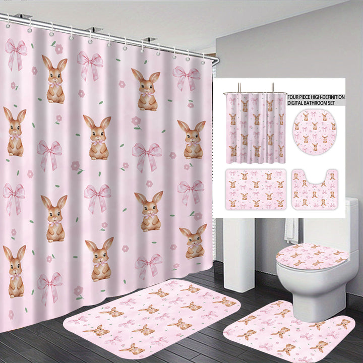 Bunny-Themed Digital Bathroom Decor Set Stornfield