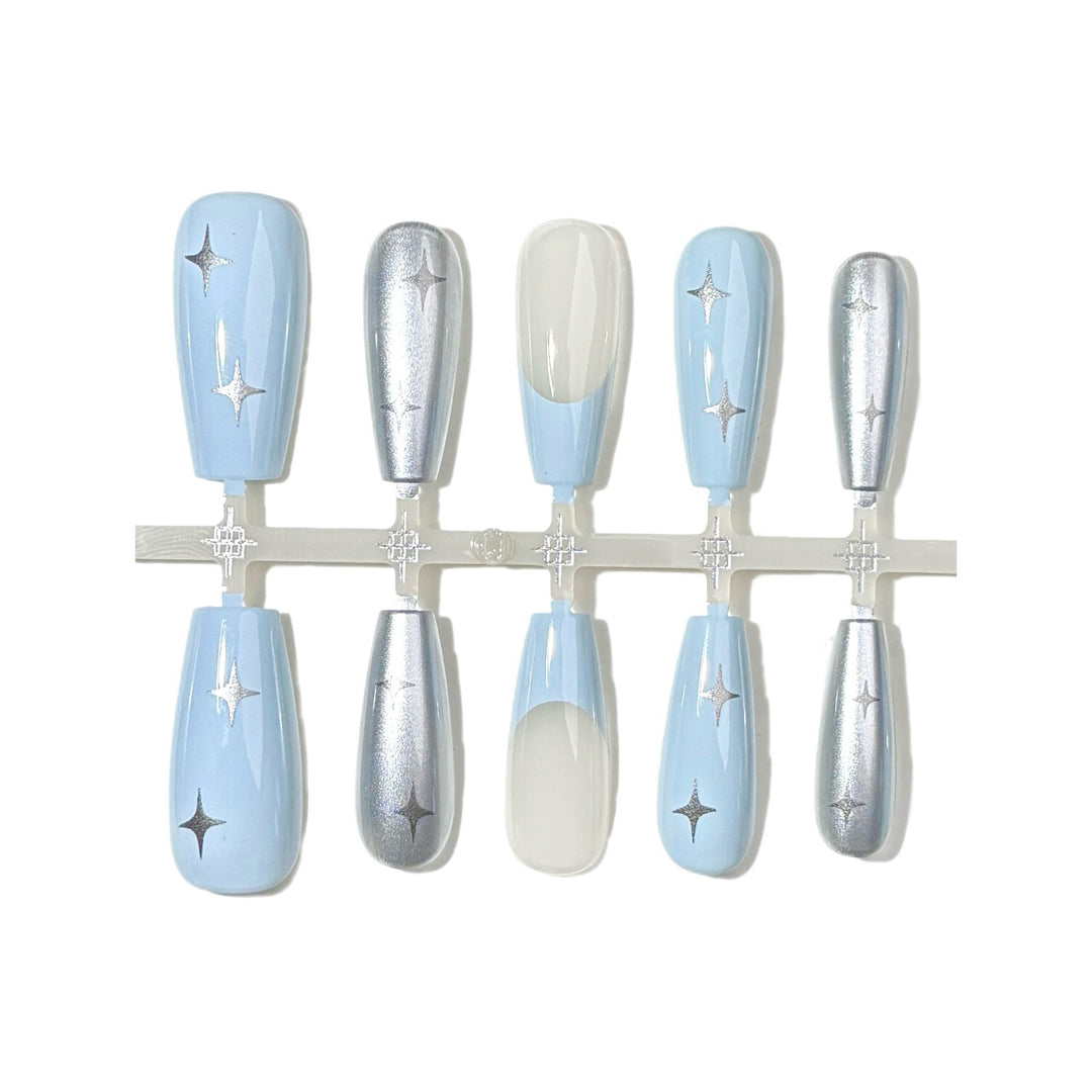 Stylish Star-Embellished Press-On Nail Set