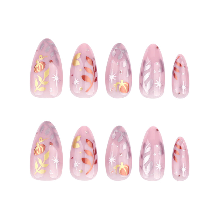 Artistic acrylic nails with elegant floral design Stornfield