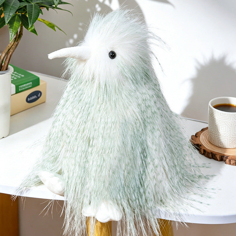 Long-Haired Faux-Fur Decorative Bird Plush Figurine with Soft Beak & Stable Base Stornfield