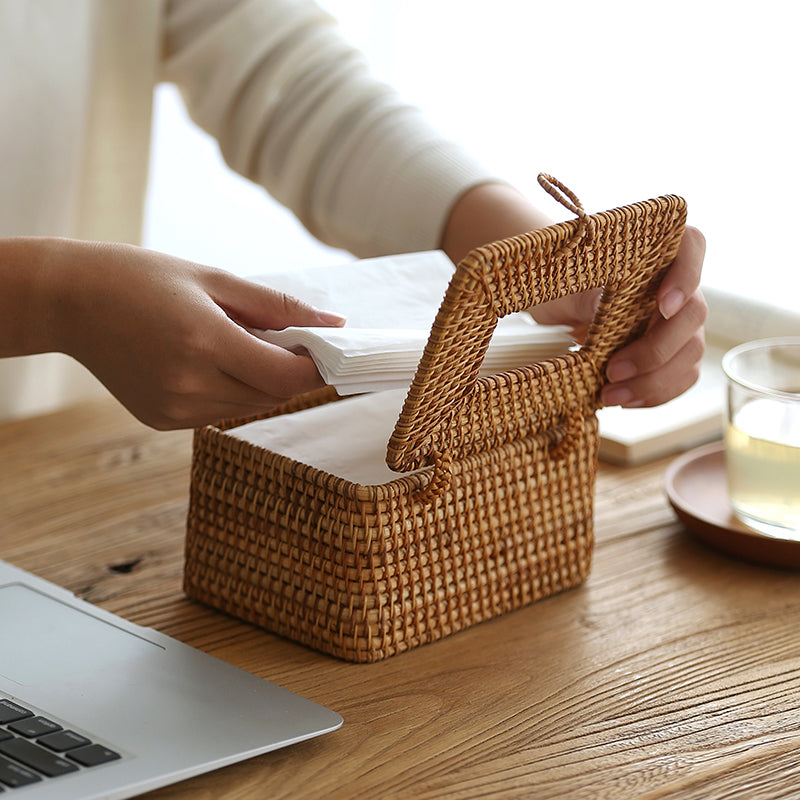WillowNest Rattan Tissue Box Handwoven Natural Elegance | Stornfield