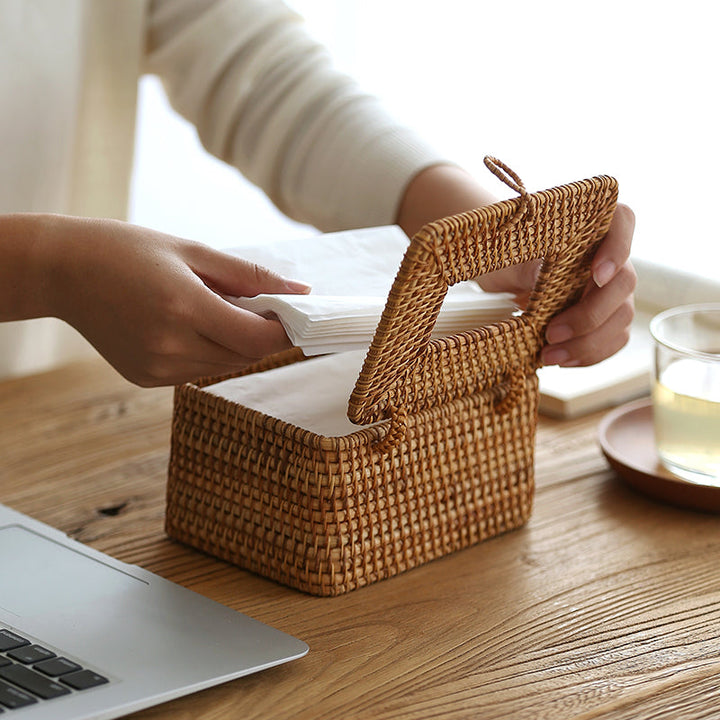 WillowNest Rattan Tissue Box Handwoven Natural Elegance | Stornfield