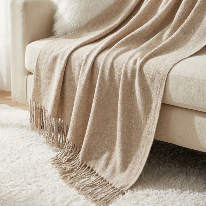 Ladies elegant and stylish couch blanket with fringes Stornfield