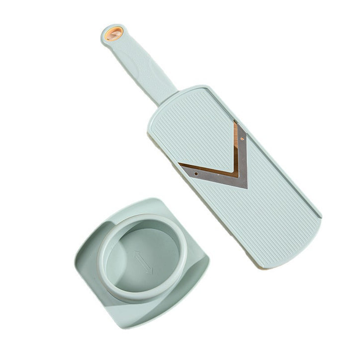 Compact V-Blade Vegetable Mandoline Slicer with Safety Hand Guard