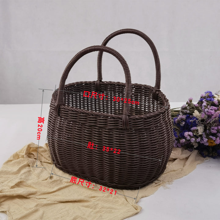 Women braided storage basket with sturdy carrying handles Stornfield