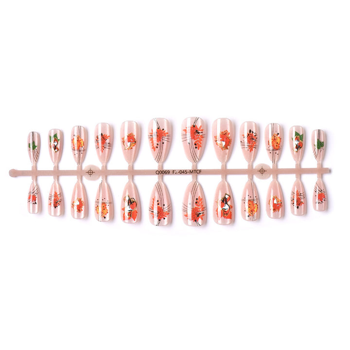 Fall-Themed Press-On Nail Art Set Stornfield