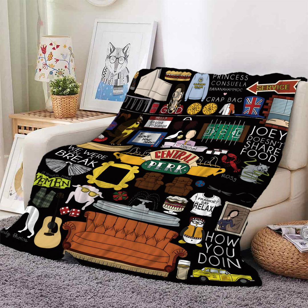 Cozy Character-Themed Fleece Throw Blanket
