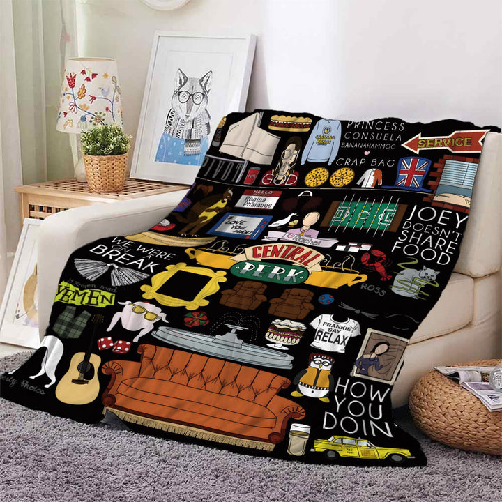 Cozy Character-Themed Fleece Throw Blanket