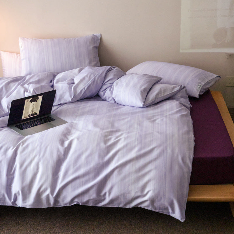 Breathable Percale Duvet Cover Set with Hidden Zipper and Corner Ties