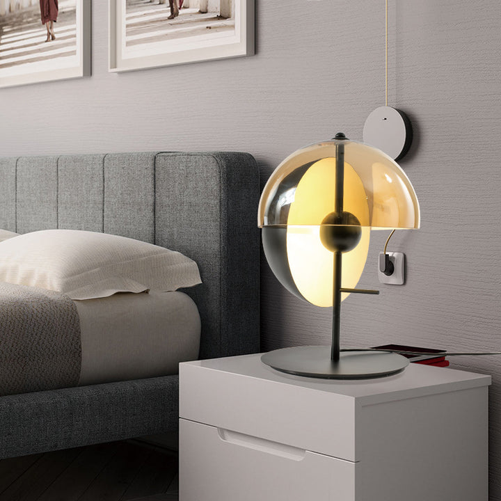 Geometric Table Lamp with Unique Dual Shade Design