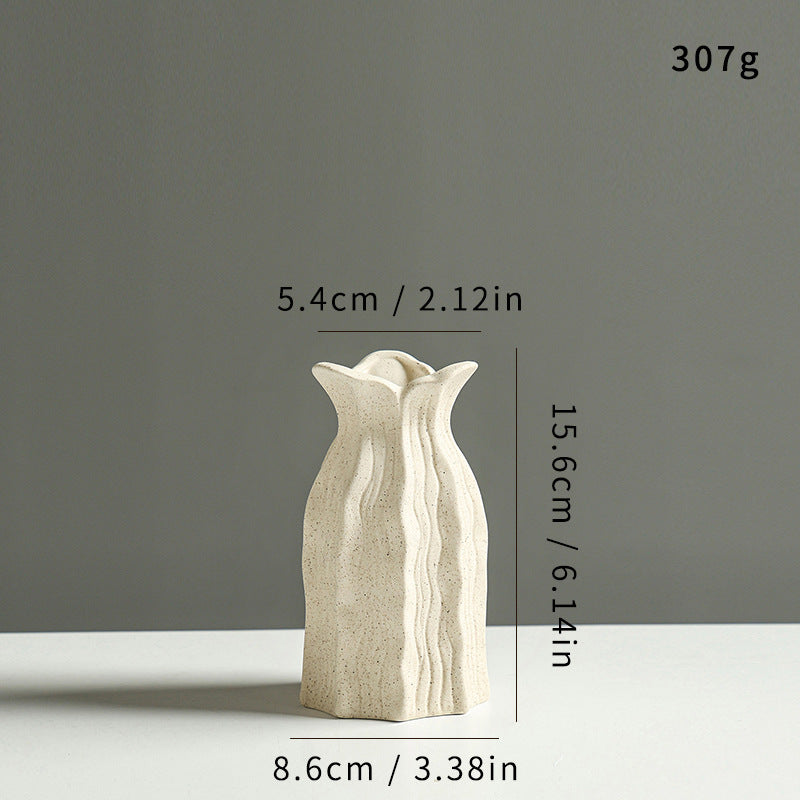 Artistic Fluted Ceramic Vase