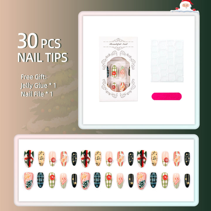 Creative Holiday-Themed Manual Press-On Nails