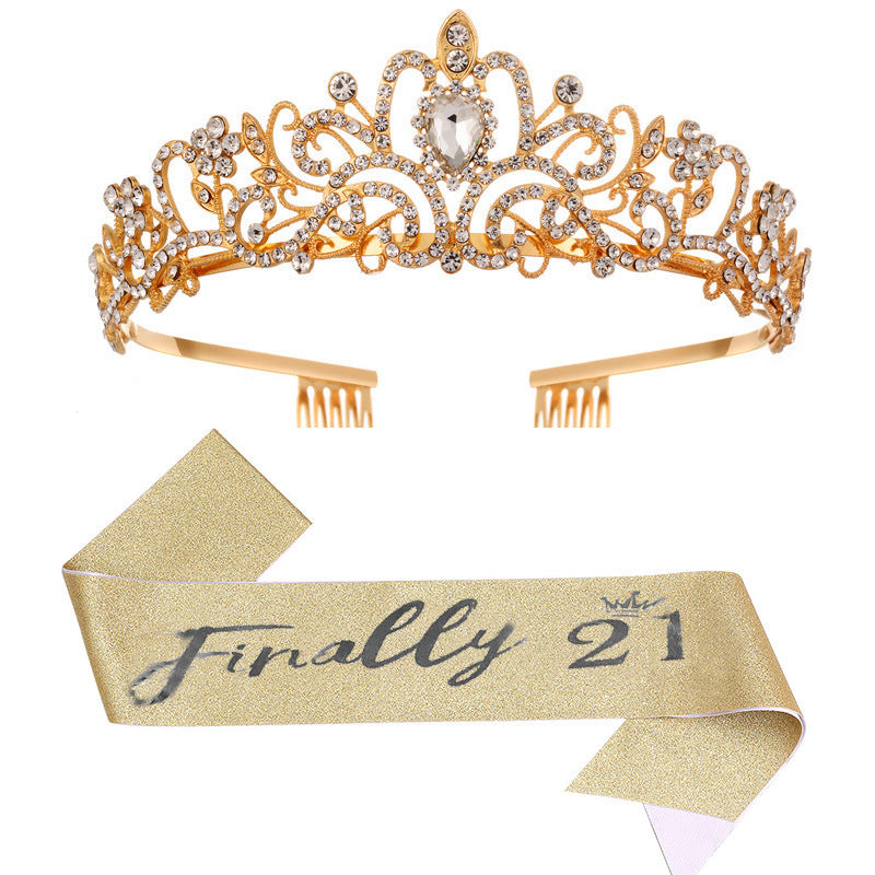 Women's Sparkling Crown with Radiant Rhinestone Embellishment Stornfield