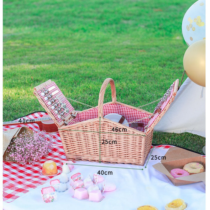 Women's picnic basket with integrated dinnerware set and robust details Stornfield