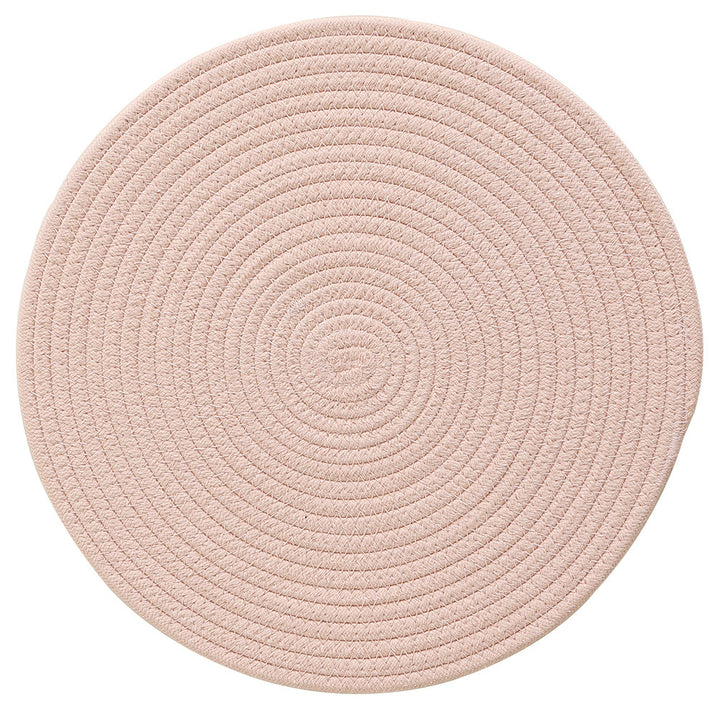 Braided round table mat made of cotton rope and sea grass with spiral structure Stornfield