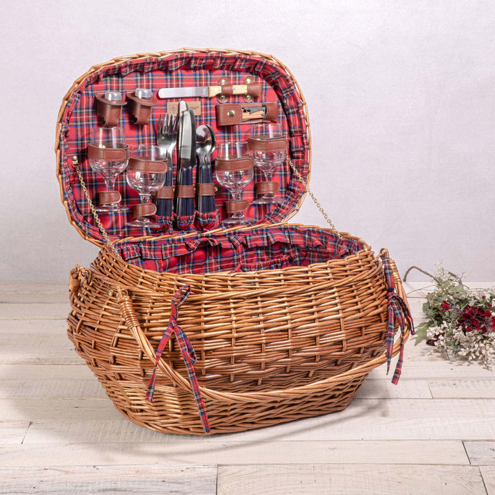 Women's basket with reinforced handle and decorative bows Stornfield