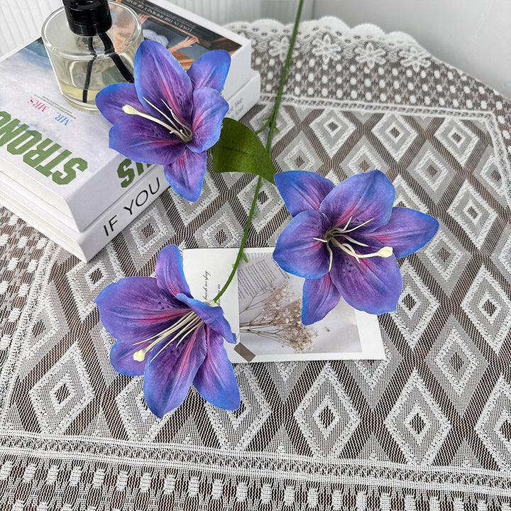 Artificial lily stem with delicate flowers