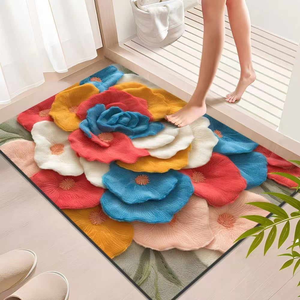 Floral Textured Indoor Mat Stornfield